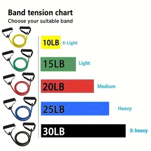 Resistance Bands With Handles <b>Exercise</b> Workout for Men Women Strength Training Equipment at Home 5 Levels Tube Band Pull <b>Rope</b> - Product Image 2
