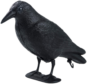 Support d'effaroucheur d'oiseaux de jardin en plastique noir avec ornement de leurre de corbeau pour les tactiques de peur et la chasse - Product Image 3