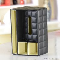 Boîte à mouchoirs multifonctionnelle de luxe européenne - Organisateur de bureau créatif et support de rangement pour télécommandes