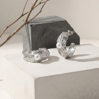 Boucles d'oreilles clous en acier inoxydable pour femmes, perles tendance, vente en gros, pour fêtes, couleur marine