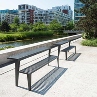 Ensemble de table et de banc de jardin élégant Construction en acier galvanisé durable avec finition enduite de poudre résistante aux intempéries