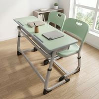 Ensemble scolaire ergonomique réglable, cadre en acier robuste de 1,2 mm, MDF de 18 mm avec bordure sans joint, bureau et chaise de qualité supérieure pour salle de classe