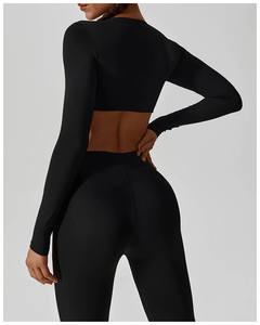 Camiseta deportiva personalizada para gimnasio, camisetas de Yoga de manga larga, ropa deportiva para mujer - Product Image 3