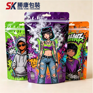 Sheng Kang <b>Packaging</b> Custom Printed Stand Up Pouch Zipper Bag With Graffiti Design Fashion Accessories Laminated Resealable - Product Image 1