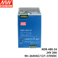 Alimentation à découpage industrielle Meanwell 480W 24V 20A NDR-480-24 à sortie unique pour rail DIN