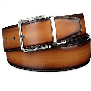 Fashionable Womens Real Brown Cow Hide Eco-Friendly Party Formal Belt Custom Length Square Steel Buckle Waterproof Jeans High - Product Image 4