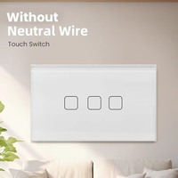 Interrupteur mural tactile double pôle en matériau PC, contrôleur de minuterie, relais 10A max 240V, double prise, double interrupteur, compatible Google Home et Alexa