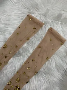Guanti Lunghi in Rete con Strass Dorati, Accessori Scintillanti per Feste in Discoteca, Spettacoli sul Palco, per <span class=keywords><strong>Donne</strong></span>, Cantanti e Ballerine - Product Image 6
