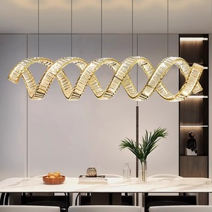Suspension moderne à double hélice Décoration de restaurant en cristal <span class=keywords><strong>Lustre</strong></span> moderne à led de luxe - Product Image 4