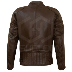 Chaqueta de piel de oveja auténtica con cuello levantado ajustada personalizada para hombre, moda de invierno ecológica Vintage, tendencia superior para pedidos al por mayor - Product Image 2