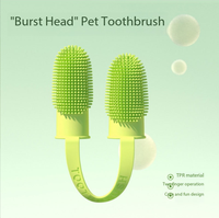 Brosse à dents pour animaux de compagnie en silicone de qualité alimentaire, brosse à doigts douce pour nettoyer les dents des chiens et des chats, outil de soin buccal pour petits animaux