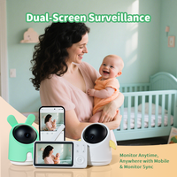 5 pouces Audio bidirectionnel sans fil Wifi double caméra bébé moniteur avec Vision nocturne rappel d'alimentation de cri 2.4ghz application mobile prise en charge