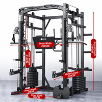FRS Smith Machine, Appareil d'entraînement multifonctionnel tout-en-un pour la maison, Power Rack, Crossover à câbles, Rack à squats, Double pile de poids