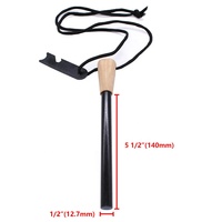 Allume-feu de survie en acier avec manche en bois noir extra long de 140 mm (1/2 pouce) et lame de 8 pouces pour accessoires de camping en plein air