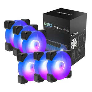 Alseye 120mm RGB LED PWM 6 Fan Pack High Performance Cooling Computer Case Fan Cooling