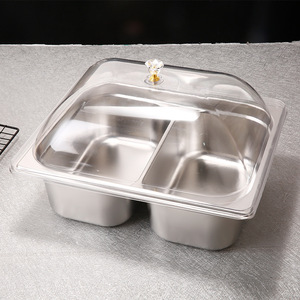 Wadah Steam Table dari Stainless Steel, Terbagi, Dalam, untuk Hotel, Layanan Makanan, Katering, Restoran, dan Buffet - Product Image 3