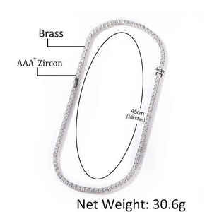 UWIN Hip Hop 3mm 4mm bracciale a catena <span class=keywords><strong>da</strong></span> Tennis CZ catena a <span class=keywords><strong>mano</strong></span> con fibbia a molla gioielli in Zirconia - Product Image 5