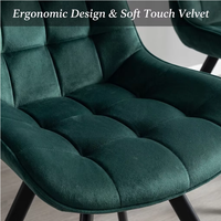 Chaise de salle à manger confortable avec dossier, chaise de salle à manger moelleuse et douillette en velours pour la maison, l'appartement et le restaurant