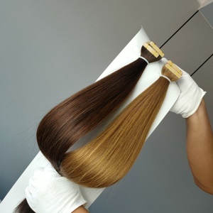 Dragonbeauty Factory 100% Remy Human Hair Long Lasting Tape In Human Hair Extensions Silky Straight Remy Hair - Product Image 1