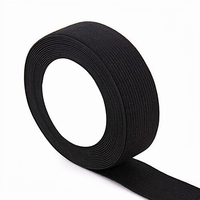 Bande élastique noire ZX pour vêtements, ruban élastique de 2,5 cm * 5,5 m