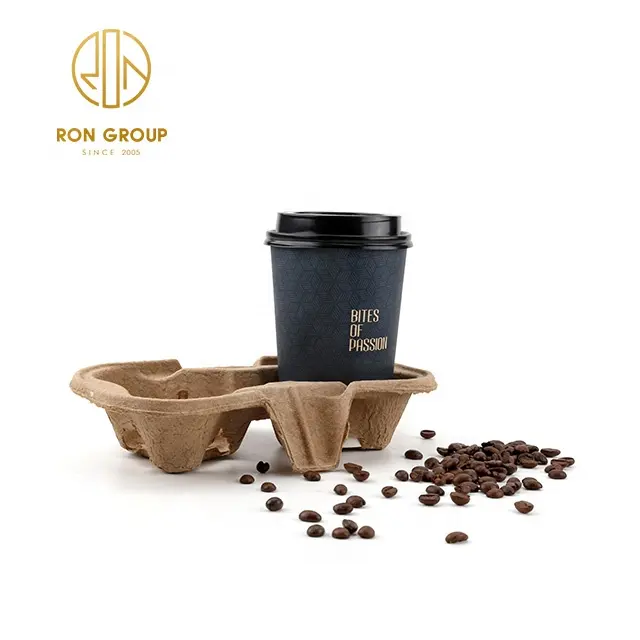 Pochette de tasse en papier jetable avec logo personnalisé avec ondulation à l'intérieur café restaurant verres à emporter tasses à café en papier