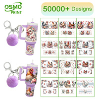 Nouvelle Arrivée OSMO : Transferts UV tendance motif floral pour porte-clés, gobelets en plastique et enveloppes