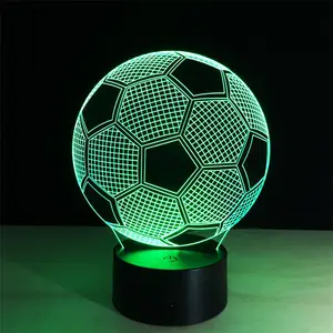 7 다채로운 그라디언트 분위기 램프 3D 축구 LED 야간 조명 테이블 램프 3D 글로브 램프 축구