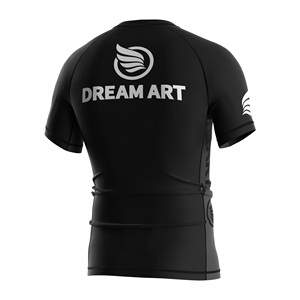 MMA <b>Grappling</b> Set Rashguard with Anti-Chafe Flatlock Seams 4 Way Stretch Fight <b>Shorts</b> for Intensive Training - Product Image 4