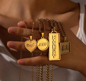 Collier avec Nom Personnalisé Personnalisé Pendentif Soudage 2 Côtés Symbole Spécial Bijoux Pendentif Garçon Shatter - Product Image 2