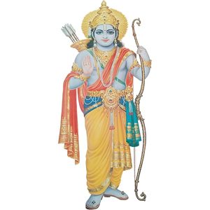 PARIJAT HANDICRAFT Art moderne Sticker mural multicolore Panchmukhi Seigneur Hanuman Ji et Ram Ji - Product Image 6