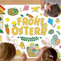 Meilleures Ventes : Affiche de Table à Dessiner Personnalisée pour Pâques, pour Enfants, Décoration Maison, Famille, École, et Bannière Déroulante DIY à Dessiner