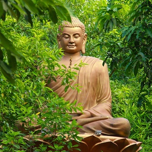 Gran templo al aire libre jardín religioso decorar tamaño real Metal bronce Buda escultura latón tailandés meditar estatuas de Buda dorado - Product Image 3