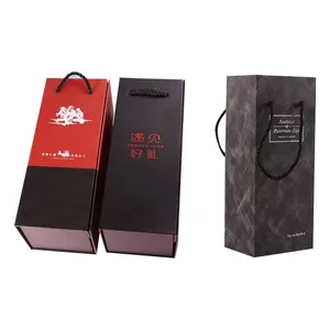 Großhandel wieder verwendbare High-End-Luxus-Verpackungs box für Wein verpackungen Papiertüten Schutz Benutzer definierte Verpackung Papier boxen