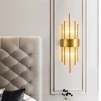 Applique murale led industrielle de luxe en métal doré, décor luxueux, pour chambre à coucher, couloir, luminaire d'intérieur, éclairage moderne