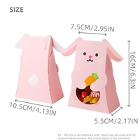 Boîte cadeau animaux 3D style coréen avec fenêtre transparente, réutilisable, écologique, en carton pliable de forme trapézoïdale pour bébé