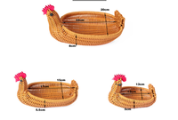 Panier de rangement en rotin plastique en forme d'animal avec couvercle, étagère décorative, panier de décoration peint à la main, panier cadeau