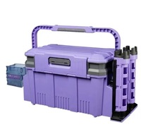 Boîte de pêche à double couche de grande capacité 19,5 L, boîte de rangement portable en PP avec emplacements pour porte-cannes