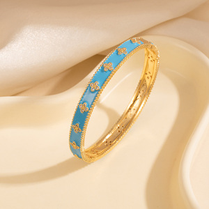 Flower Pattern <b>Bracelet</b> For Women Zinc Alloy <b>Crystal</b> Rhinestone Colorful Jewelry Set - Product Image 4