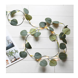 Vente chaude Artificielle Feuilles D'eucalyptus <span class=keywords><strong>LED</strong></span> <span class=keywords><strong>Guirlande</strong></span> Lumineuse Décoration Lampe pour Fête De Mariage Maison Jardin - Product Image 1