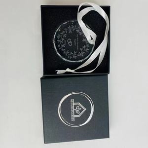 Blank <b>Crystal</b> Glass Hanging Christmas Ornament Customized Round K9 <b>Crystal</b> Ornaments - Product Image 4