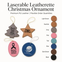 Ornement de Noël vierge en similicuir pour gravure laser, décoration de sapin de Noël DIY, cadeau personnalisé en faux cuir à suspendre