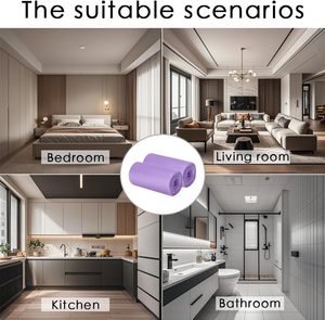 Huamaohengchun - Bolsas de basura pequeñas tipo chaleco grueso para oficina, cocina, dormitorio y más, 60 unidades, color morado - Product Image 5