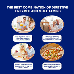 Частная торговая марка без сахара способствует пищеварению, пищеварительные ферменты, мармеладки 1000 мг с поливитаминами и минералами - Product Image 4
