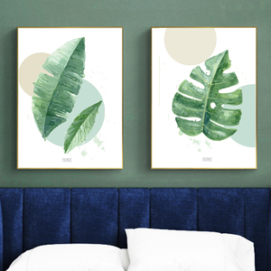 Affiche sur toile de plantes tropicales vertes modernes, tableau d'art mural, décor de salon, peinture à l'huile sur toile, affiches et imprimés, photo d'art - Product Image 5
