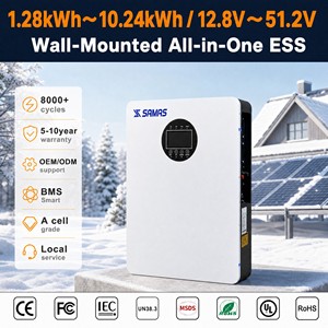แบตเตอรี่ติดผนังออลอินวัน ESS 10.24kWh 51.2V 200Ah พร้อมอินเวอร์เตอร์ 6kW 230V คลื่นไซน์บริสุทธิ์ รองรับ WiFi RS485 ระบบตรวจสอบ สำหรับใช้ในบ้านพลังงานแสงอาทิตย์ - Product Image 1