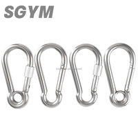 Mousquetons robustes en acier inoxydable 304 316, mousquetons à ressort, mousquetons à chaîne, verrous pour le camping, la randonnée, DIN 5299