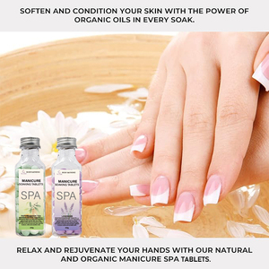 Tablettes de spa pour manucure - Boules de trempage Lait & Miel, adoucissant pour cuticules, pour trempage des pieds et des mains, kit de pédicure de voyage, papaye et thé vert 250g - Product Image 6