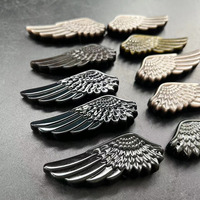 Ailes d'ange en obsidienne naturelle polie, 1 pièce, pendentif en cristal de haute qualité pour cadeau