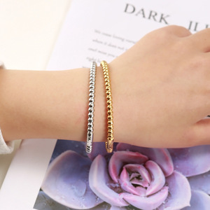 <span class=keywords><strong>Bracelet</strong></span> tendance en bambou et <span class=keywords><strong>acier</strong></span> titane, style INS, trois perles, en <span class=keywords><strong>acier</strong></span> inoxydable 18K, <span class=keywords><strong>bracelet</strong></span> uni - Product Image 3