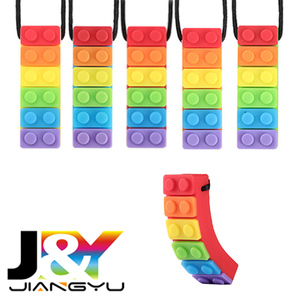 Set di Giocattoli da Masticare in Silicone a Forma di Mattoncini Arcobaleno per Aiuti Sensoriali Orale e Motrici per Bambini e Adulti - Product Image 5